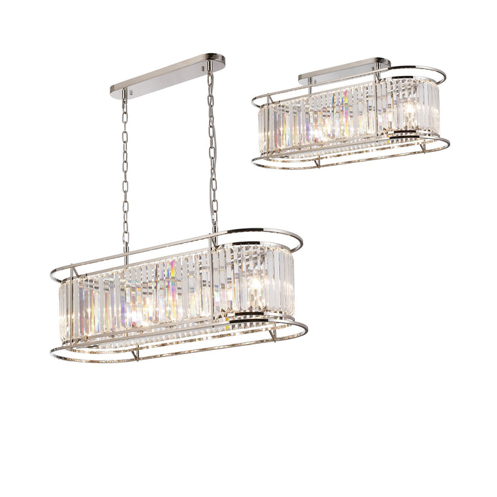 Nelson Lighting NL91219 Maccia 7 Light Pendant/Ceiling Light Polished Nickel Clear