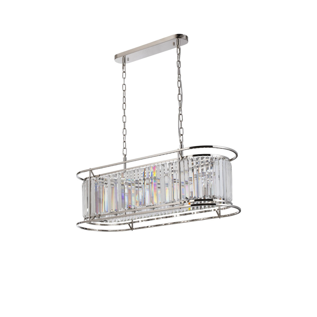 Nelson Lighting NL91219 Maccia 7 Light Pendant/Ceiling Light Polished Nickel Clear