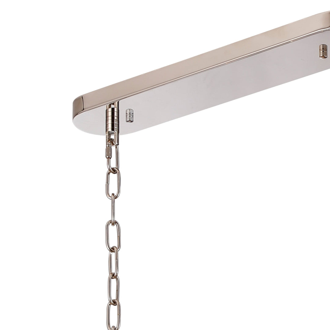 Nelson Lighting NL91219 Maccia 7 Light Pendant/Ceiling Light Polished Nickel Clear