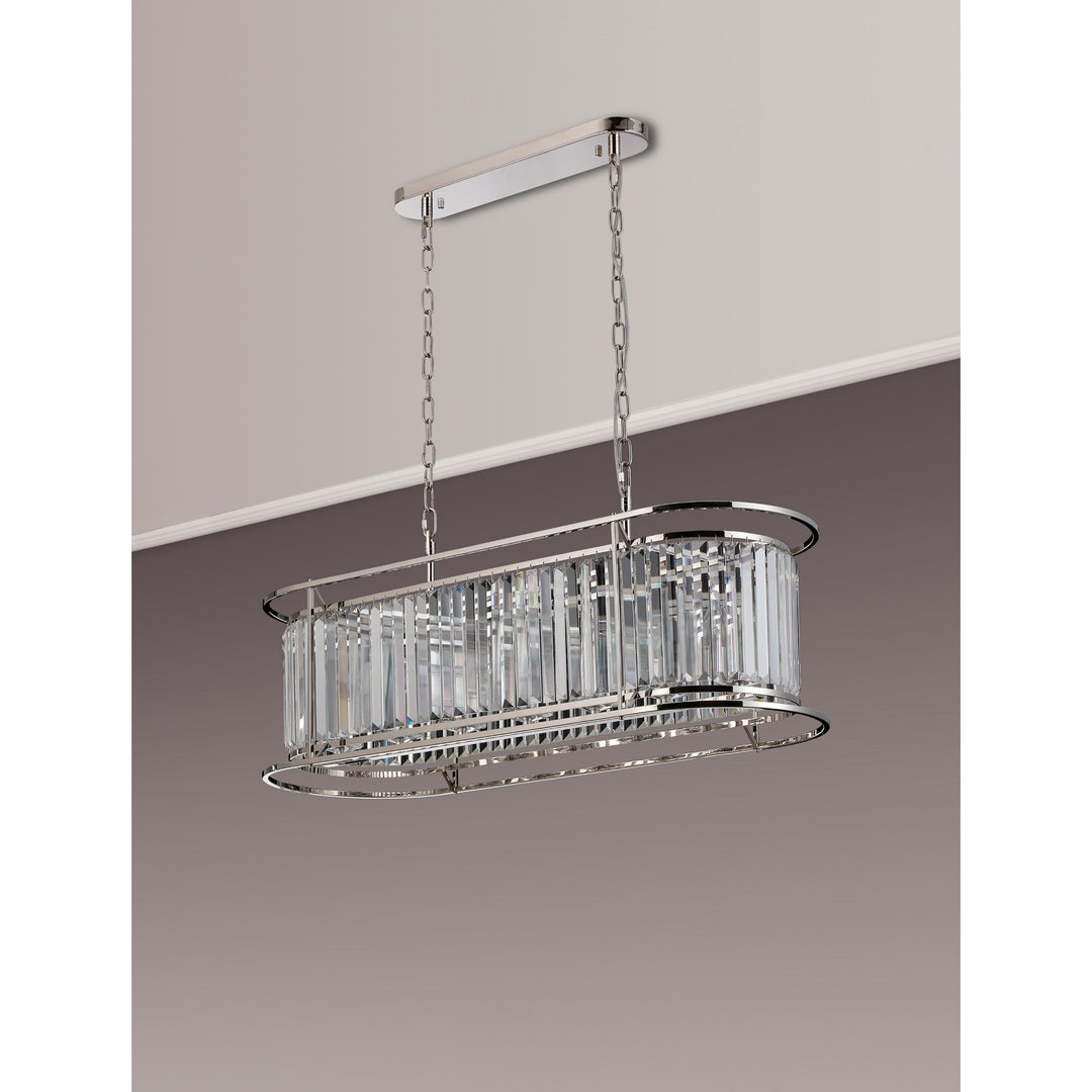 Nelson Lighting NL91219 Maccia 7 Light Pendant/Ceiling Light Polished Nickel Clear