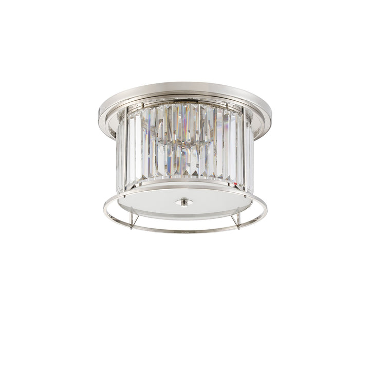 Nelson Lighting NL91239 Maccia 4 Light Flush Ceiling Light Polished Nickel Clear