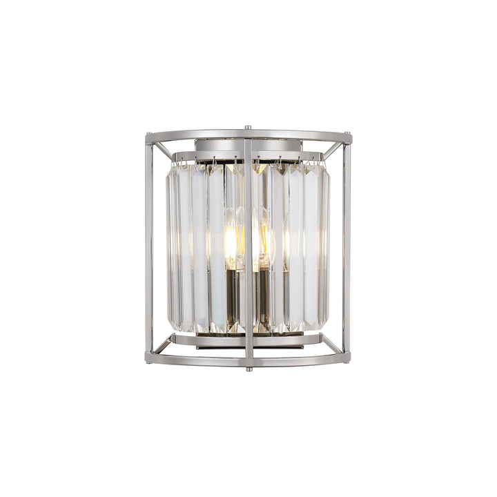 Nelson Lighting NL91259 Maccia 2 Light Wall Light Polished Nickel Clear