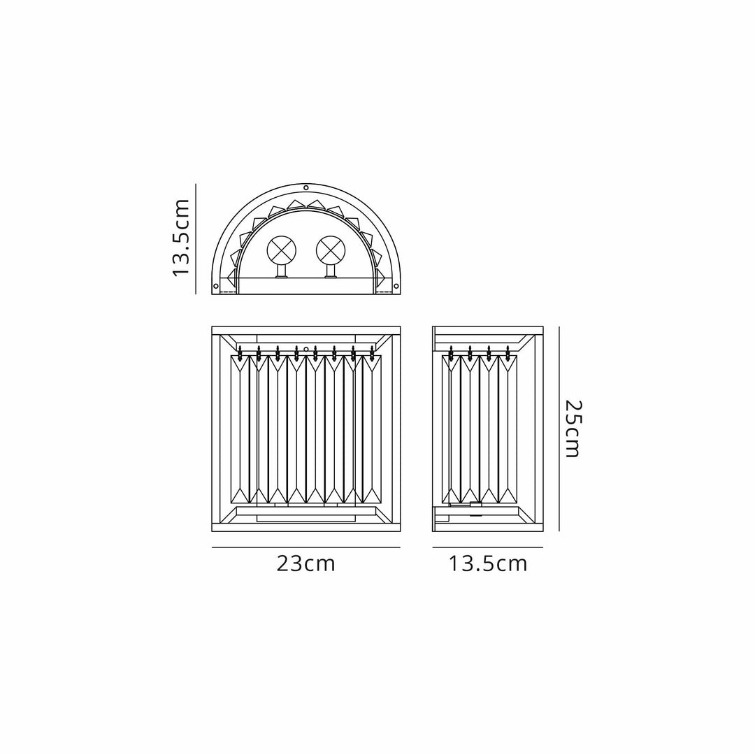 Nelson Lighting NL91259 Maccia 2 Light Wall Light Polished Nickel Clear