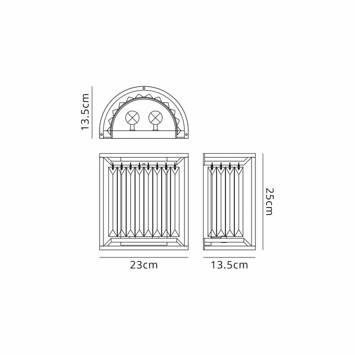 Nelson Lighting NL91259 Maccia 2 Light Wall Light Polished Nickel Clear