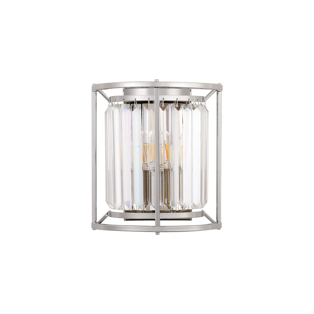 Nelson Lighting NL91259 Maccia 2 Light Wall Light Polished Nickel Clear