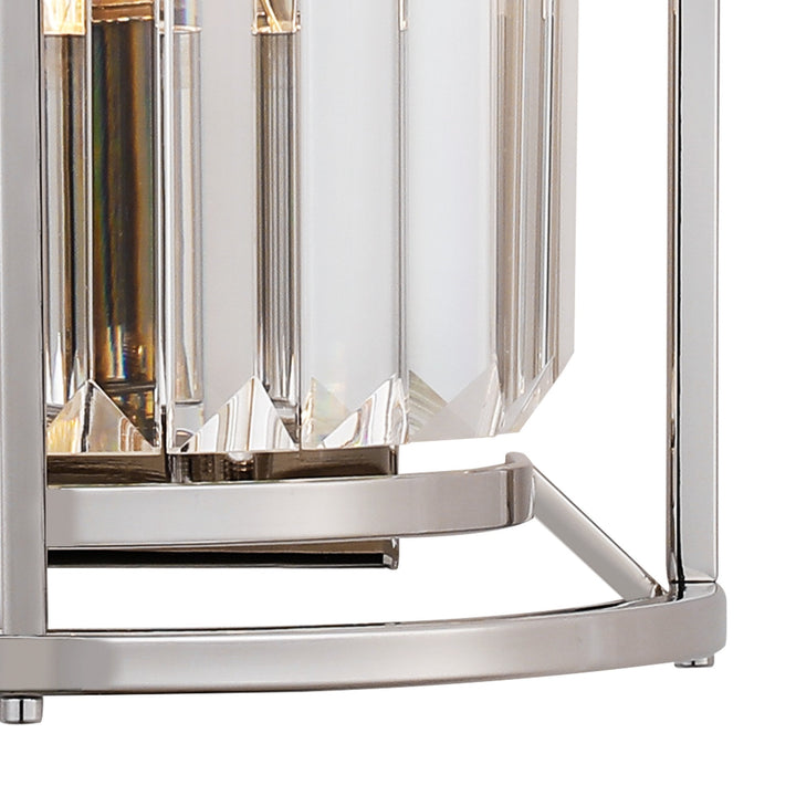 Nelson Lighting NL91259 Maccia 2 Light Wall Light Polished Nickel Clear