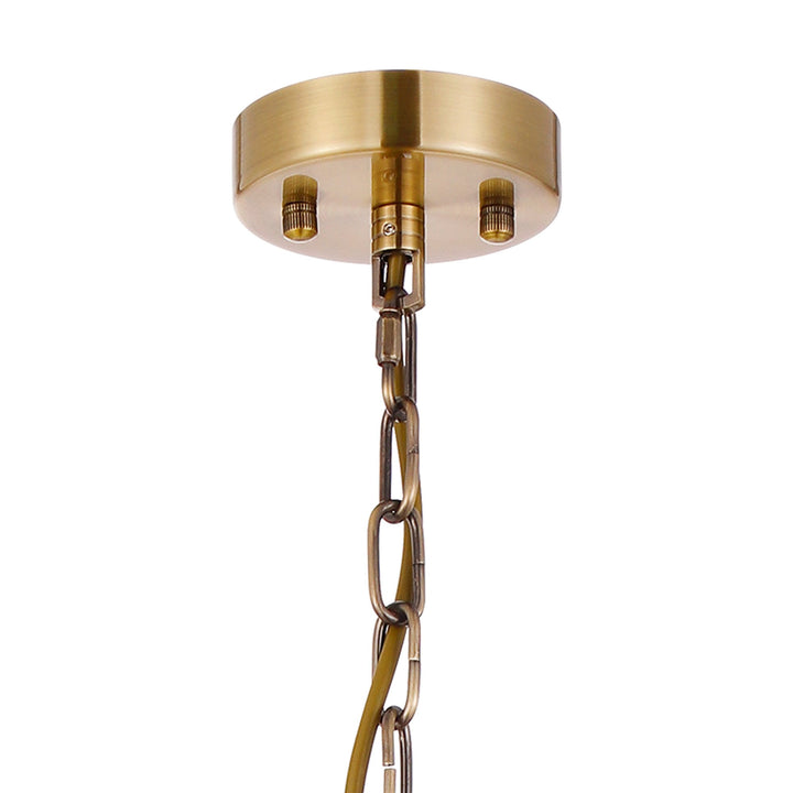 Nelson Lighting NL91279 Maccia 1 Light Pendant/Ceiling Light Antique Brass Clear