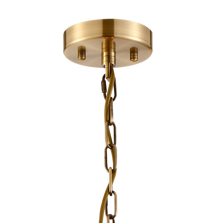 Nelson Lighting NL91289 Maccia 3 Light Pendant/Ceiling Light Antique Brass Clear