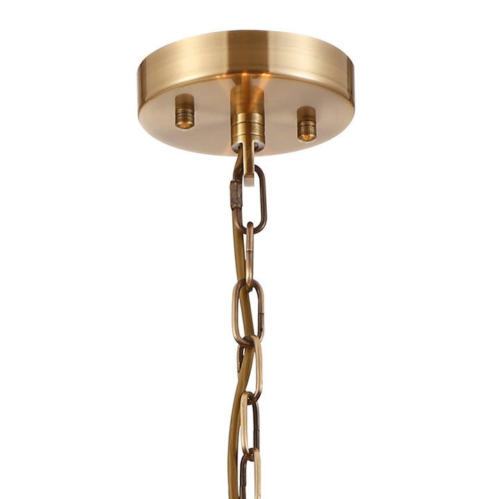 Nelson Lighting NL91299 Maccia 6 Light Pendant/Ceiling Light Antique Brass Clear