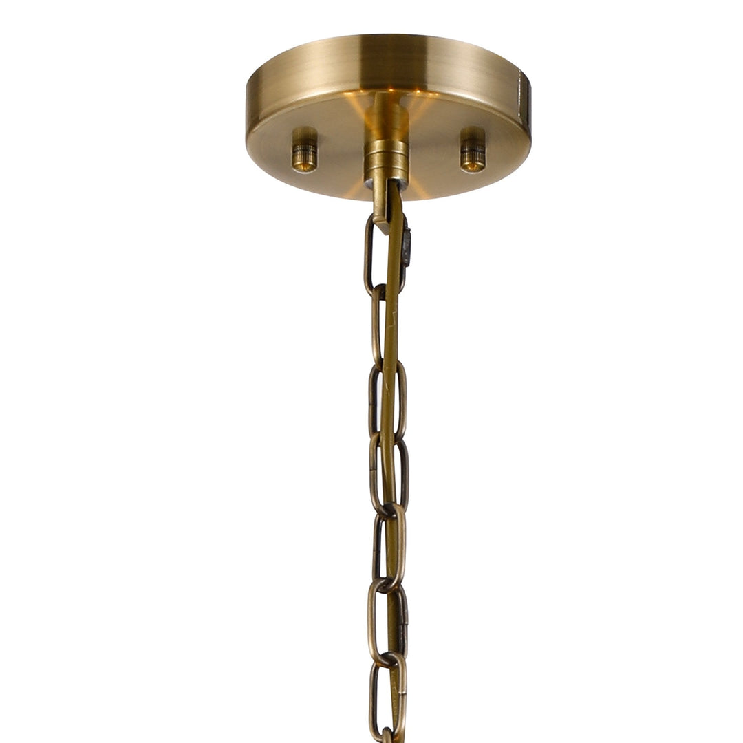 Nelson Lighting NL91309 Maccia 8 Light Pendant/Ceiling Light Antique Brass Clear