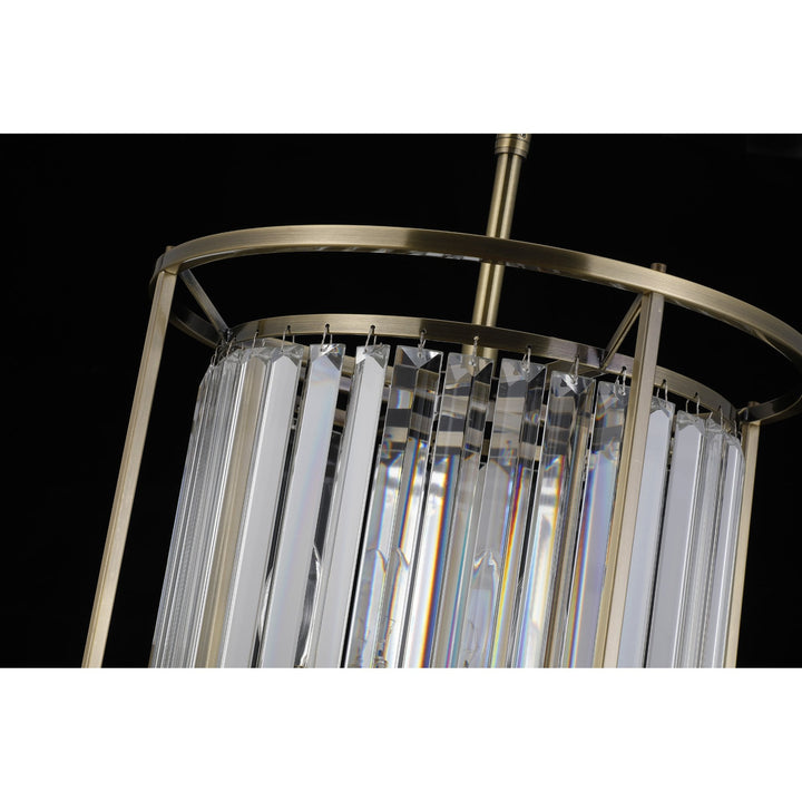 Nelson Lighting NL91319 Maccia 6 Light Pendant/Ceiling Light Antique Brass Clear