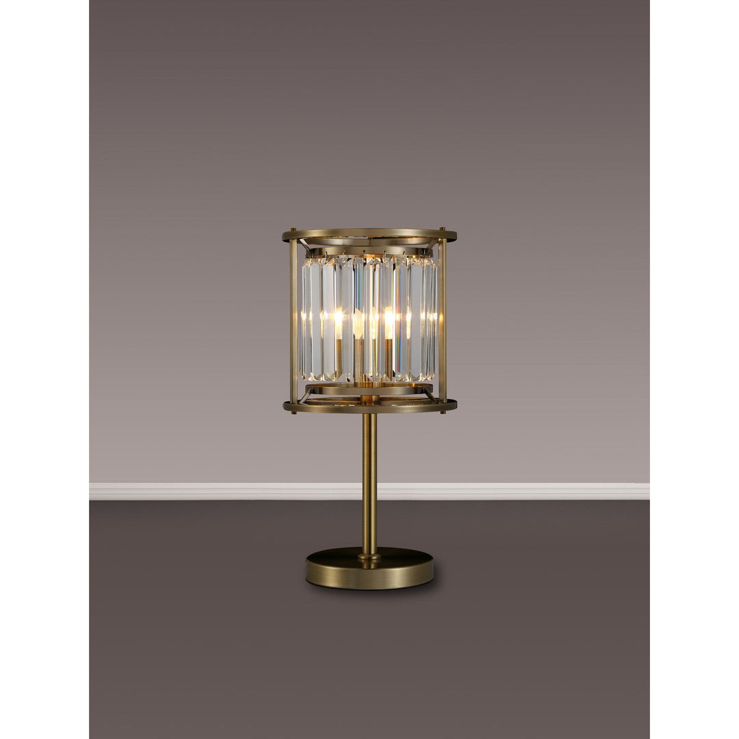 Nelson Lighting NL91379 Maccia 1 Light Table Lamp Antique Brass Clear