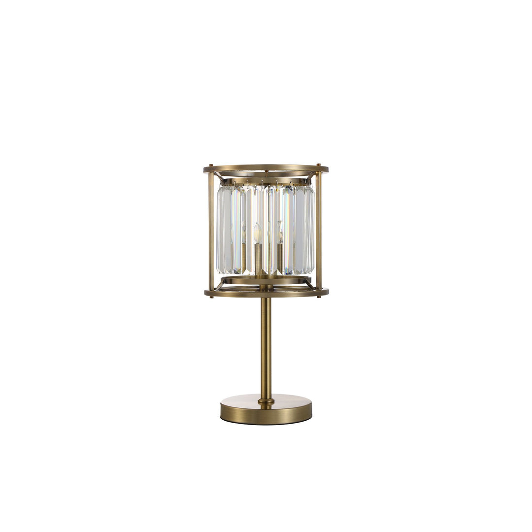 Nelson Lighting NL91379 Maccia 1 Light Table Lamp Antique Brass Clear