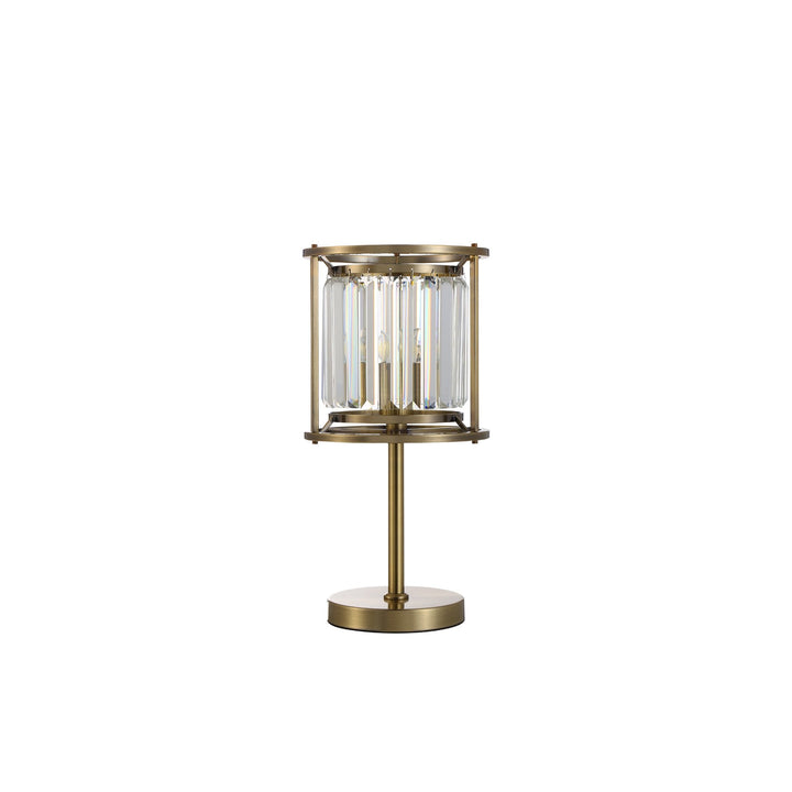 Nelson Lighting NL91379 Maccia 1 Light Table Lamp Antique Brass Clear