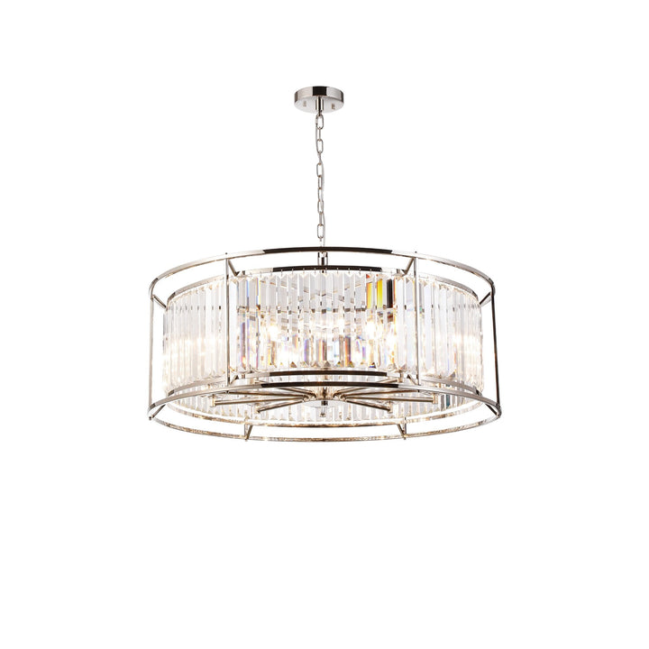 Nelson Lighting NL93069 Maccia 10 Light Pendant Polished Nickel Clear