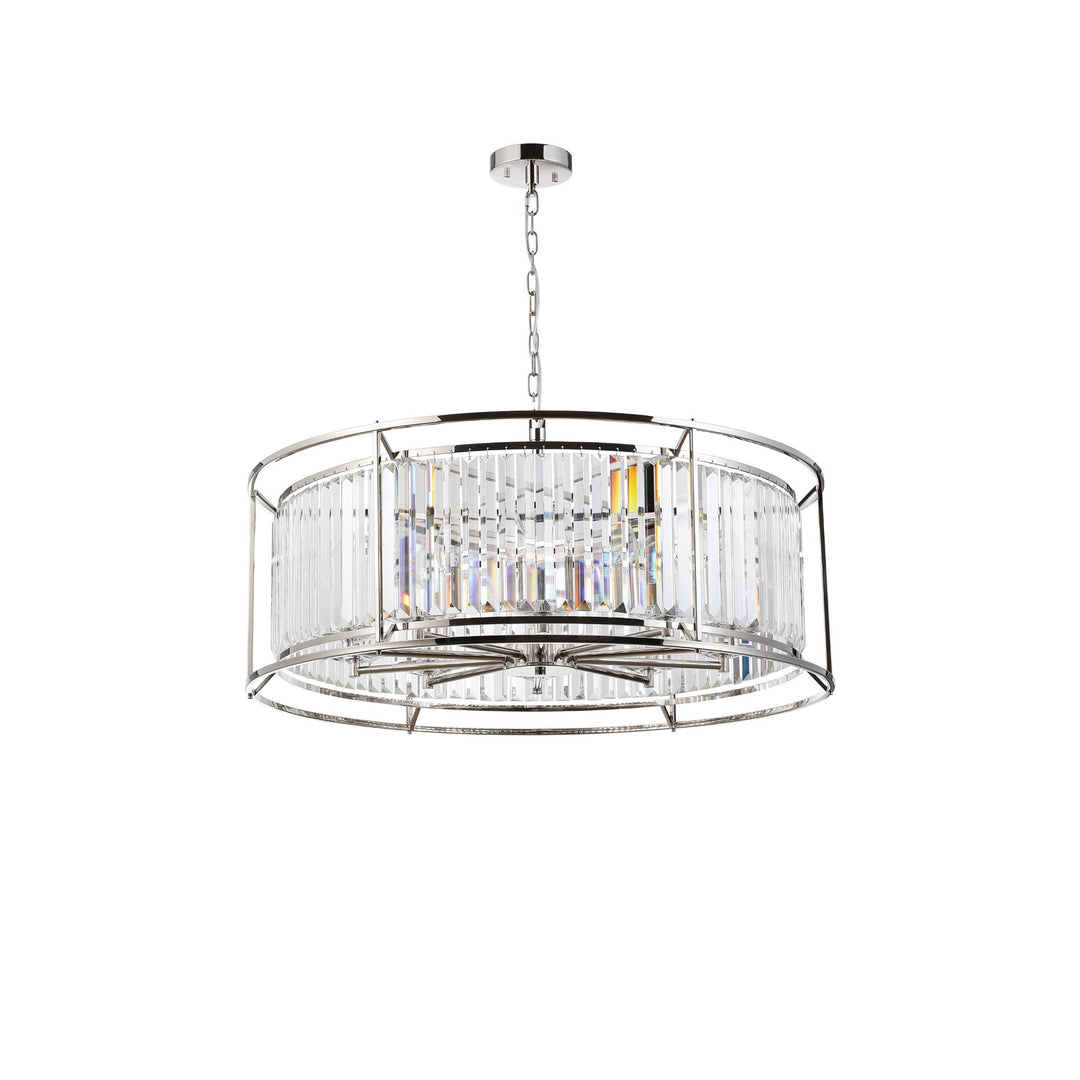 Nelson Lighting NL93069 Maccia 10 Light Pendant Polished Nickel Clear