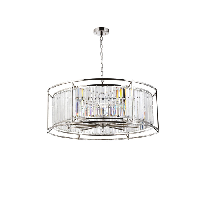 Nelson Lighting NL93069 Maccia 10 Light Pendant Polished Nickel Clear