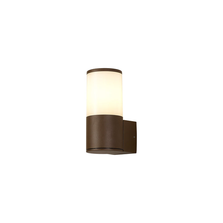 Nelson Lighting NL7074/OP9 Marc 1 Light Outdoor Wall Light Matt Brown Opal