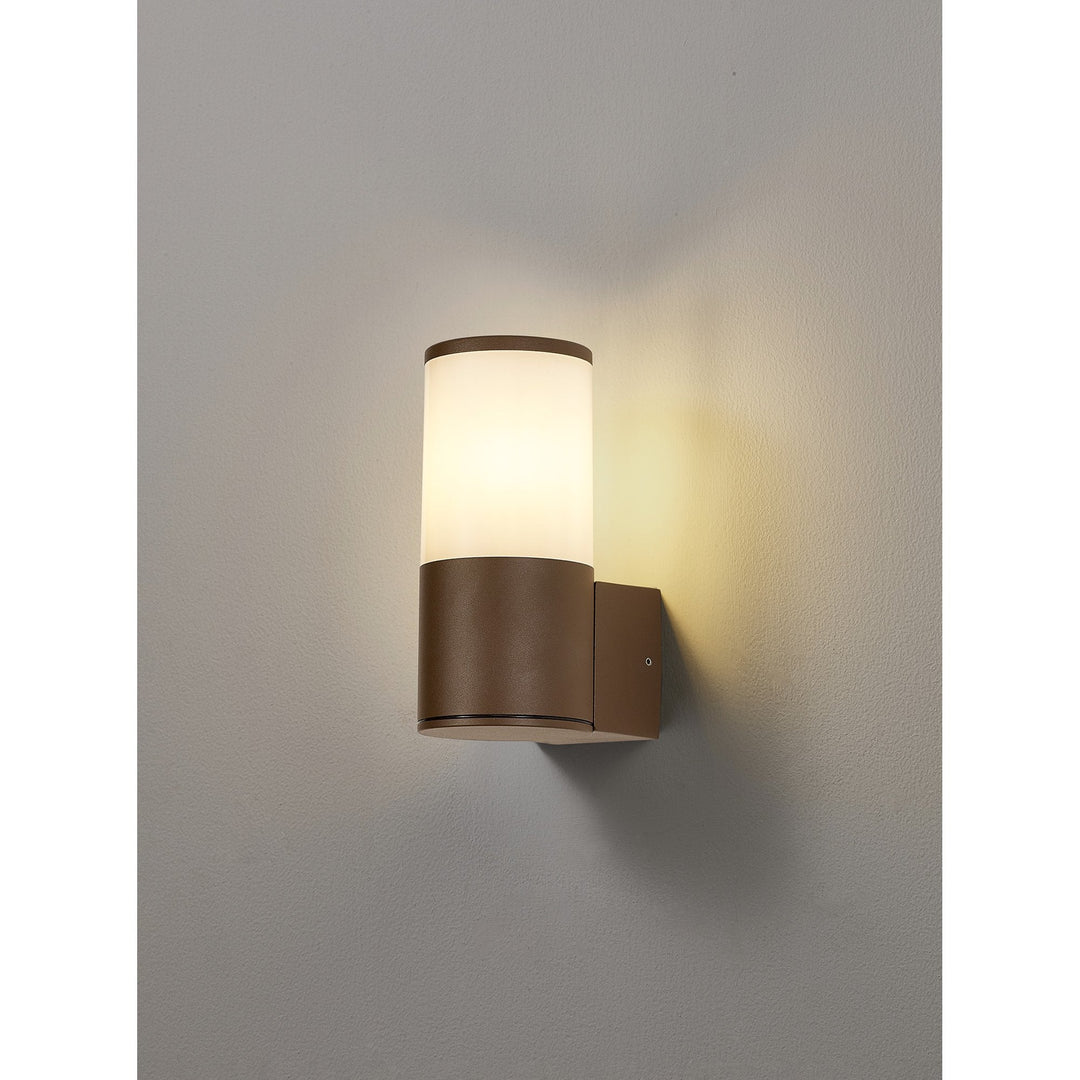 Nelson Lighting NL7074/OP9 Marc 1 Light Outdoor Wall Light Matt Brown Opal