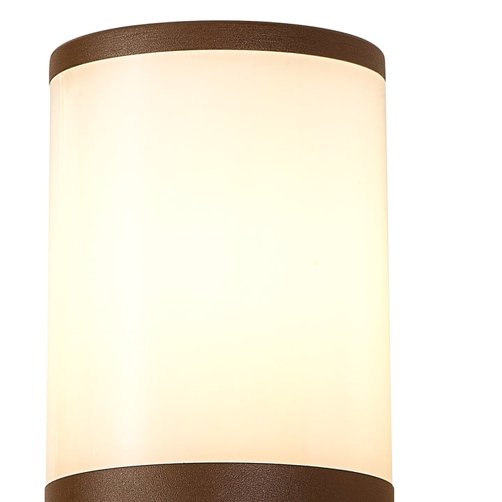 Nelson Lighting NL7074/OP9 Marc 1 Light Outdoor Wall Light Matt Brown Opal