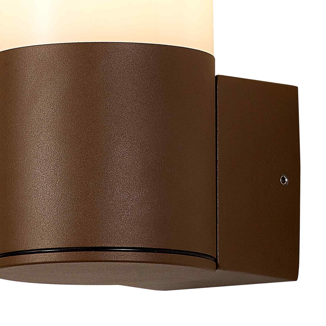 Nelson Lighting NL7074/OP9 Marc 1 Light Outdoor Wall Light Matt Brown Opal