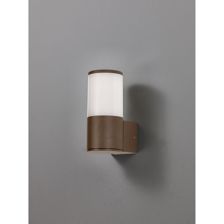 Nelson Lighting NL7074/OP9 Marc 1 Light Outdoor Wall Light Matt Brown Opal