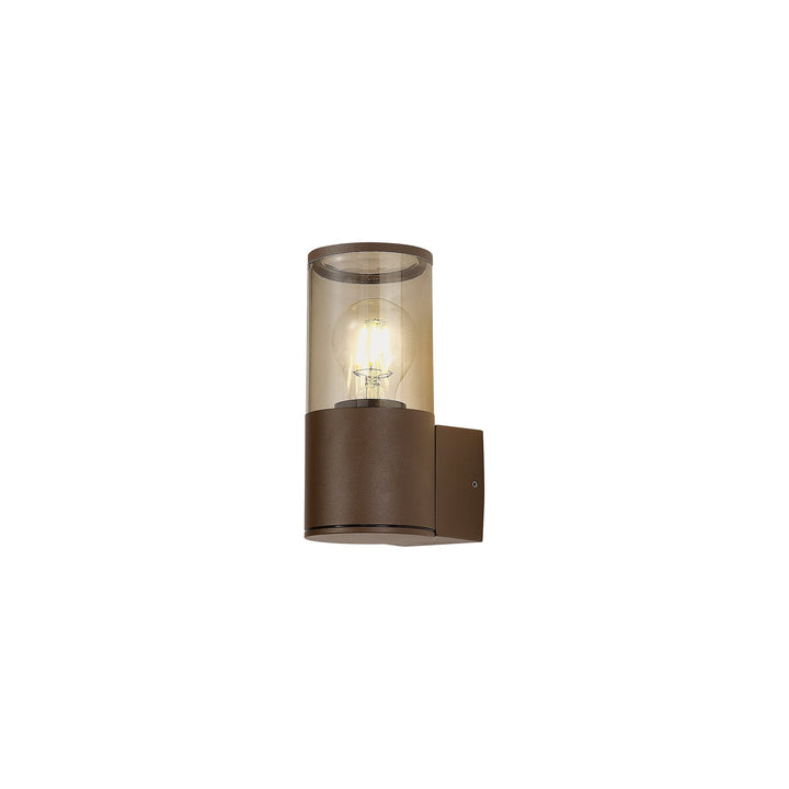 Nelson Lighting NL7074/SM9 Marc 1 Light Outdoor Wall Light Matt Brown Smoked