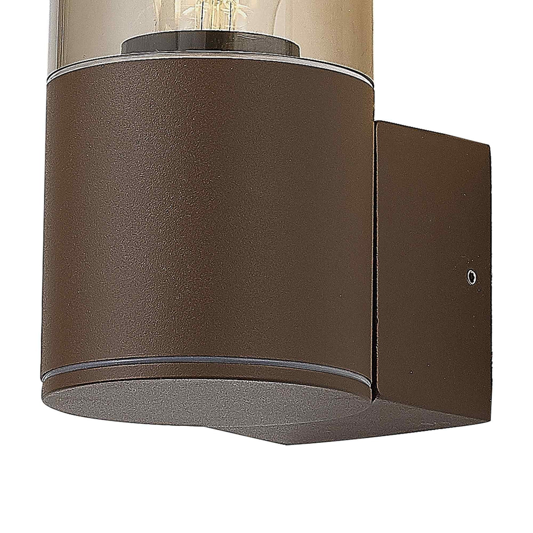 Nelson Lighting NL7074/SM9 Marc 1 Light Outdoor Wall Light Matt Brown Smoked