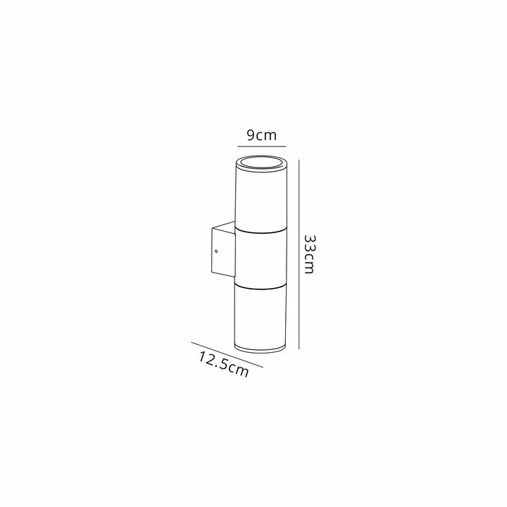 Nelson Lighting NL7075/CL9 Marc 2 Light Outdoor Wall Light Matt Brown Clear