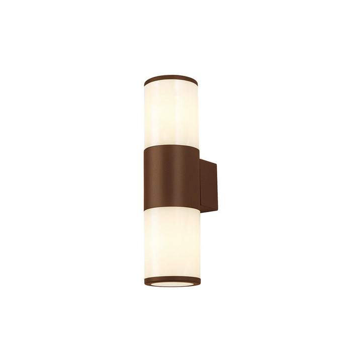 Nelson Lighting NL7075/OP9 Marc 2 Light Outdoor Wall Light Matt Brown Opal