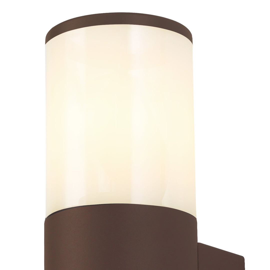 Nelson Lighting NL7075/OP9 Marc 2 Light Outdoor Wall Light Matt Brown Opal