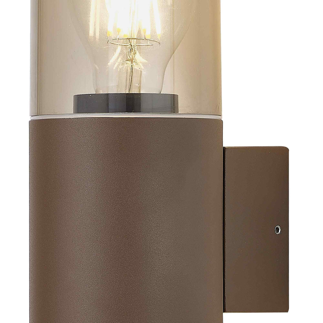 Nelson Lighting NL7075/SM9 Marc 2 Light Outdoor Wall Light Matt Brown Smoked