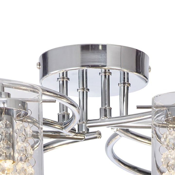 Nelson Lighting NL90989 Minnie 8 Light Ceiling Light Polished Chrome Crystal