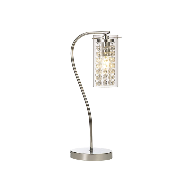 Nelson Lighting NL91009 Minnie 1 Light Table Lamp Polished Chrome Crystal