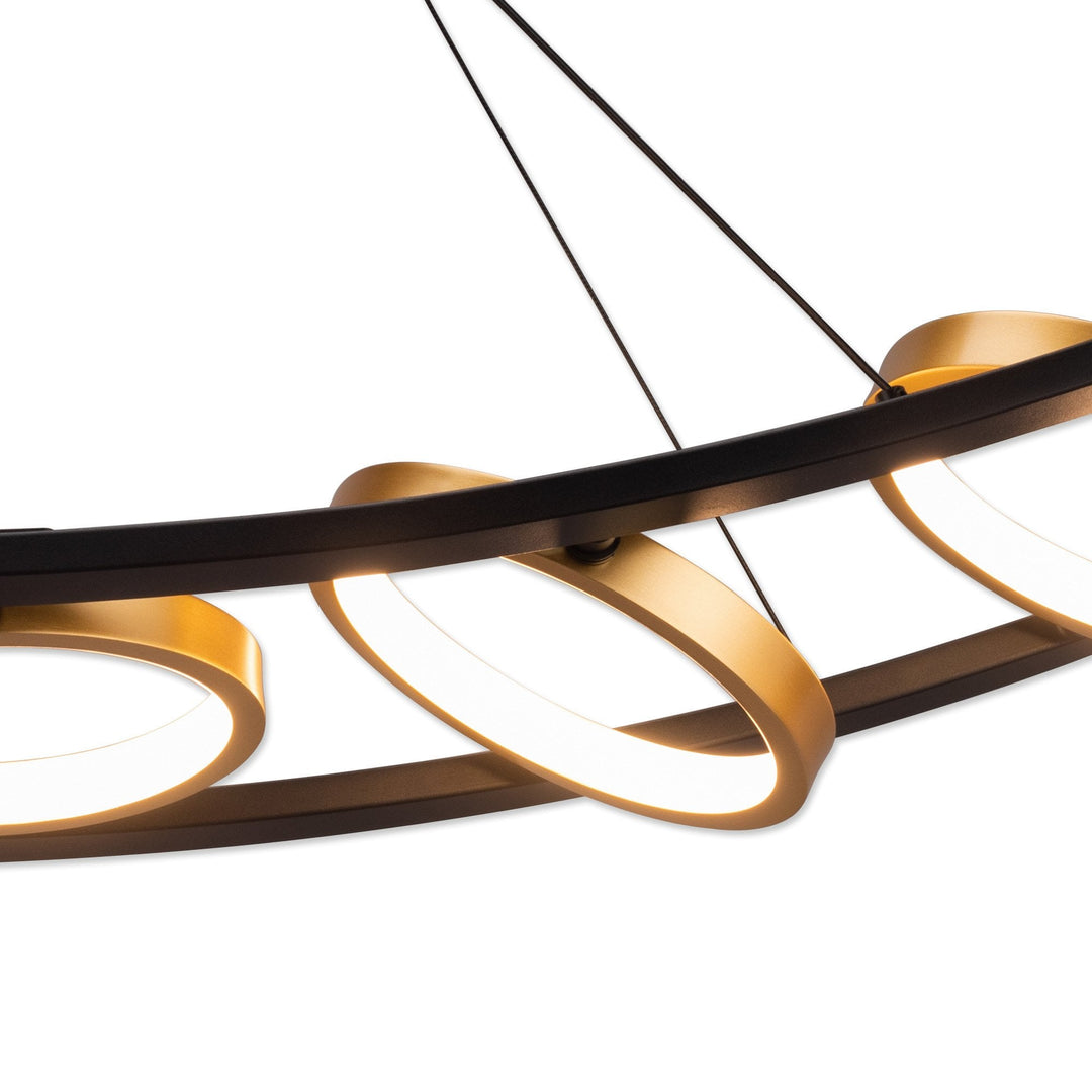 Nelson Lighting NL74519 Naegel 5 LED Linear Pendant Satin Black Gold