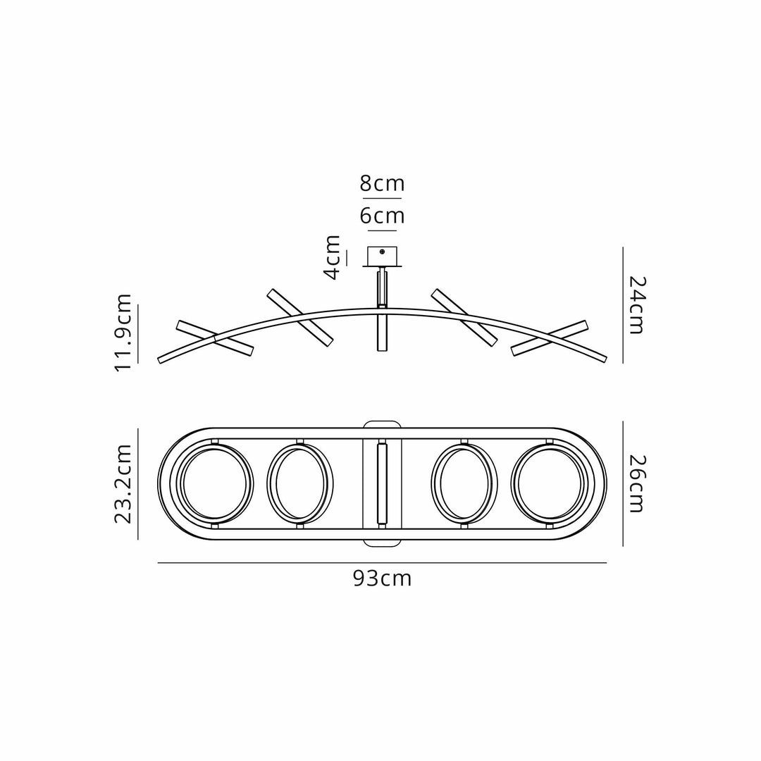 Nelson Lighting NL74539 Naegel 5 LED Ceiling Light Satin Black Gold