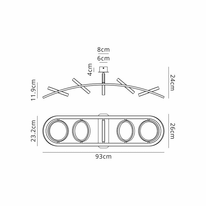 Nelson Lighting NL74539 Naegel 5 LED Ceiling Light Satin Black Gold