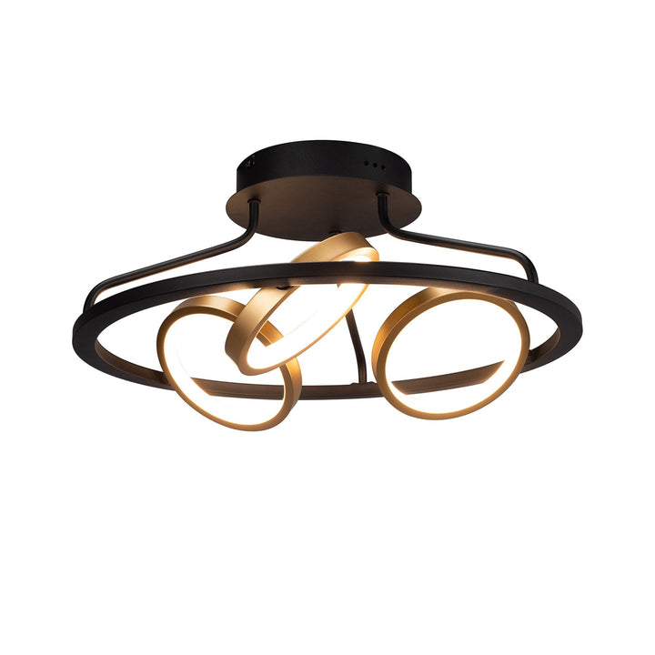 Nelson Lighting NL74549 Naegel 3 LED Ceiling Light Satin Black Gold