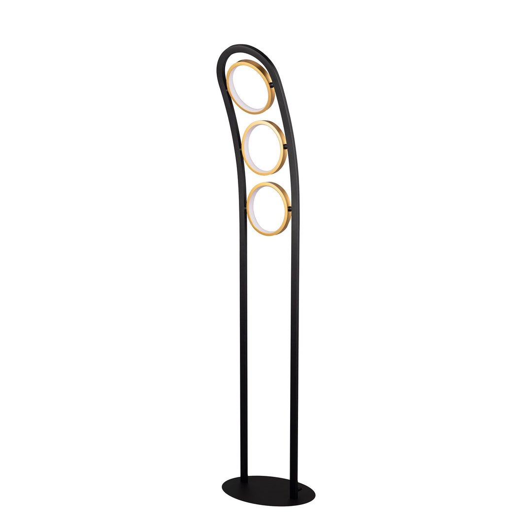 Nelson Lighting NL74579 Naegel 3 LED Floor Lamp Satin Black Gold