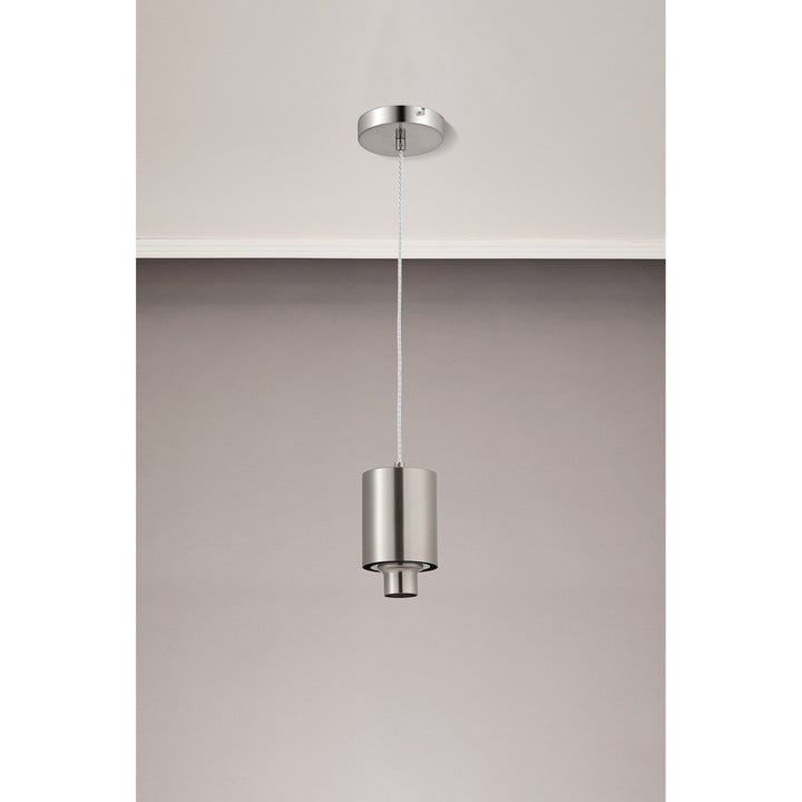 Nelson Lighting NL90319 Olivia 1 Light Pendant Satin Nickel