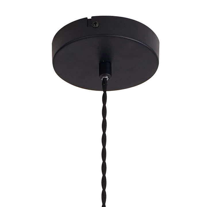 Nelson Lighting NLK09839 Olivia 1 Light Wide Pendant Satin Black Smoke