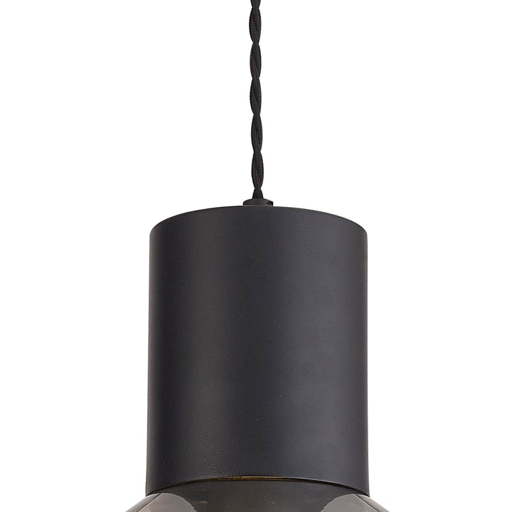 Nelson Lighting NLK09839 Olivia 1 Light Wide Pendant Satin Black Smoke