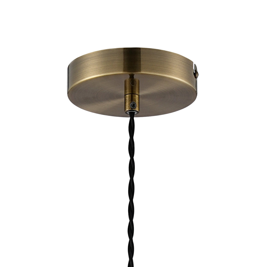 Nelson Lighting NLK10019 Olivia 1 Light Wide Pendant Antique Brass Black