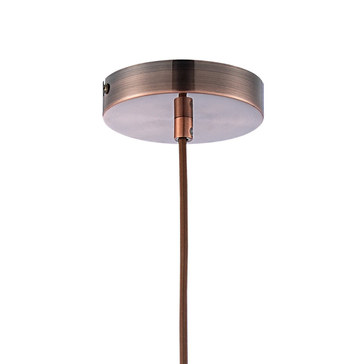 Nelson Lighting NLK10119 Olivia 1 Light Narrow Pendant Antique Copper Blue