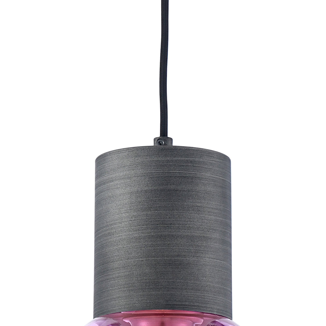 Nelson Lighting NLK10469 Olivia 1 Light Wide Pendant Pewter Lilac