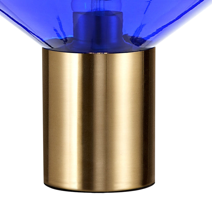 Nelson Lighting NLK10649 Olivia 1 Light Table Lamp Ancient Brass Blue