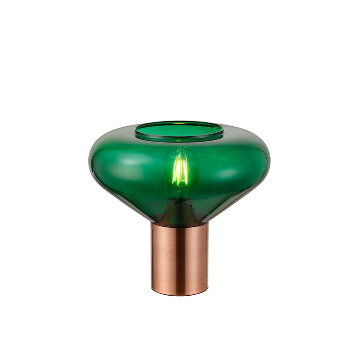 Nelson Lighting NLK11489 Olivia 1 Light Table Lamp Antique Copper Green