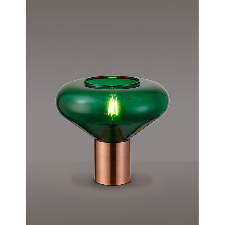 Nelson Lighting NLK11489 Olivia 1 Light Table Lamp Antique Copper Green