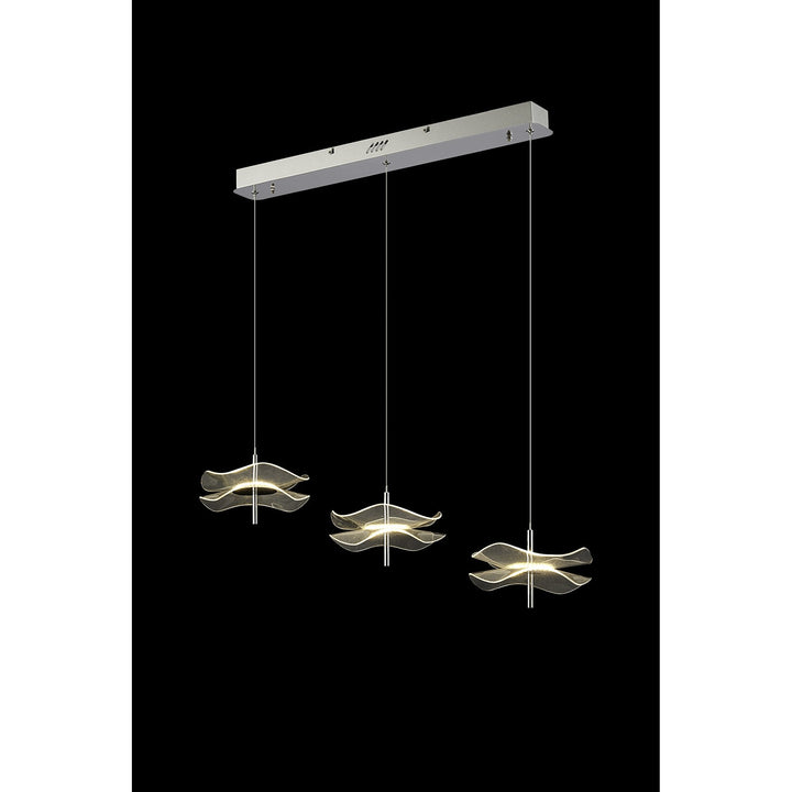 Nelson Lighting NL73389 Padwa 3 LED Linear Pendant Polished Chrome