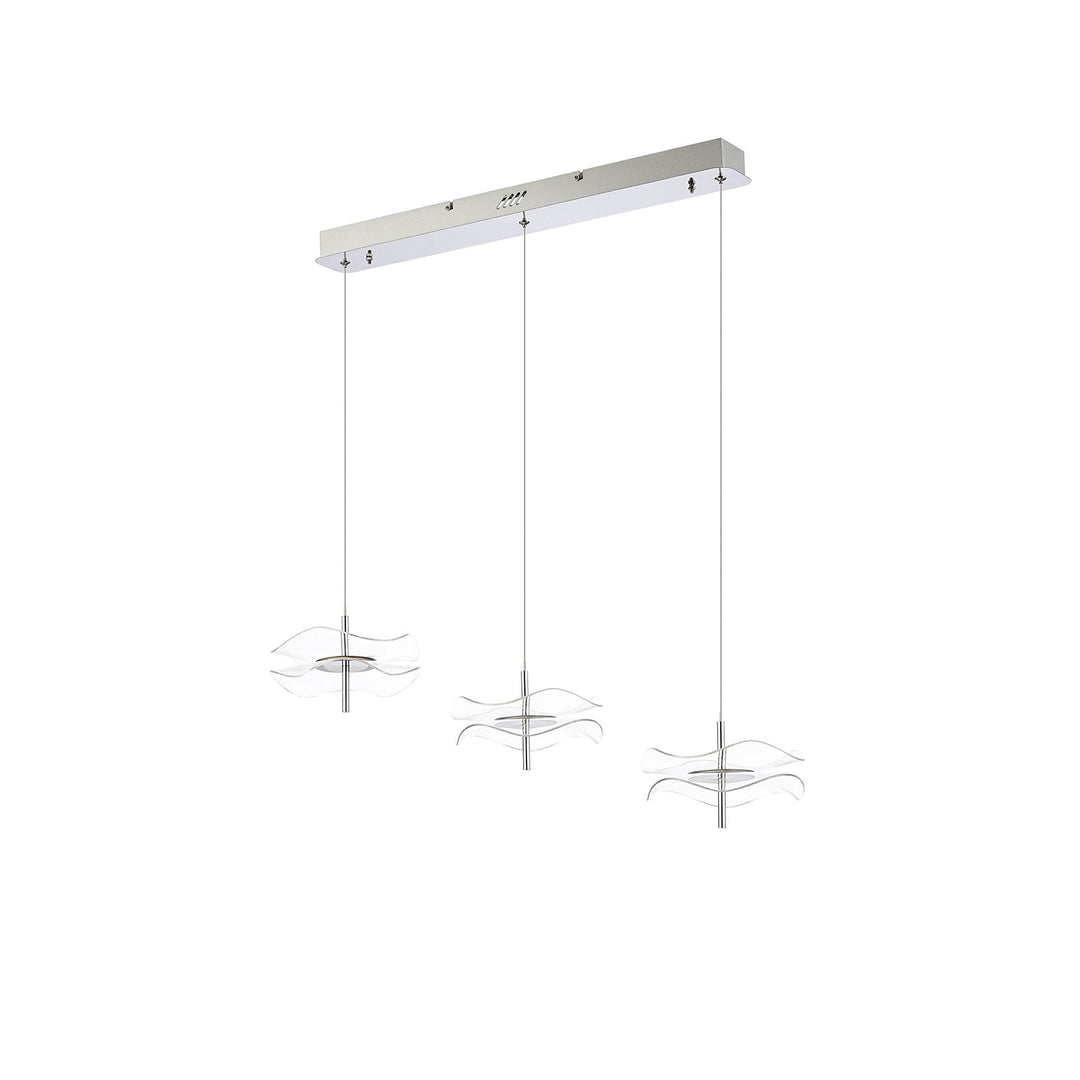 Nelson Lighting NL73389 Padwa 3 LED Linear Pendant Polished Chrome